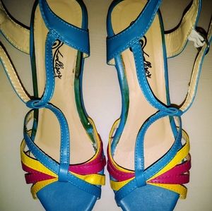 Lollipop Multi colored wedge sandals